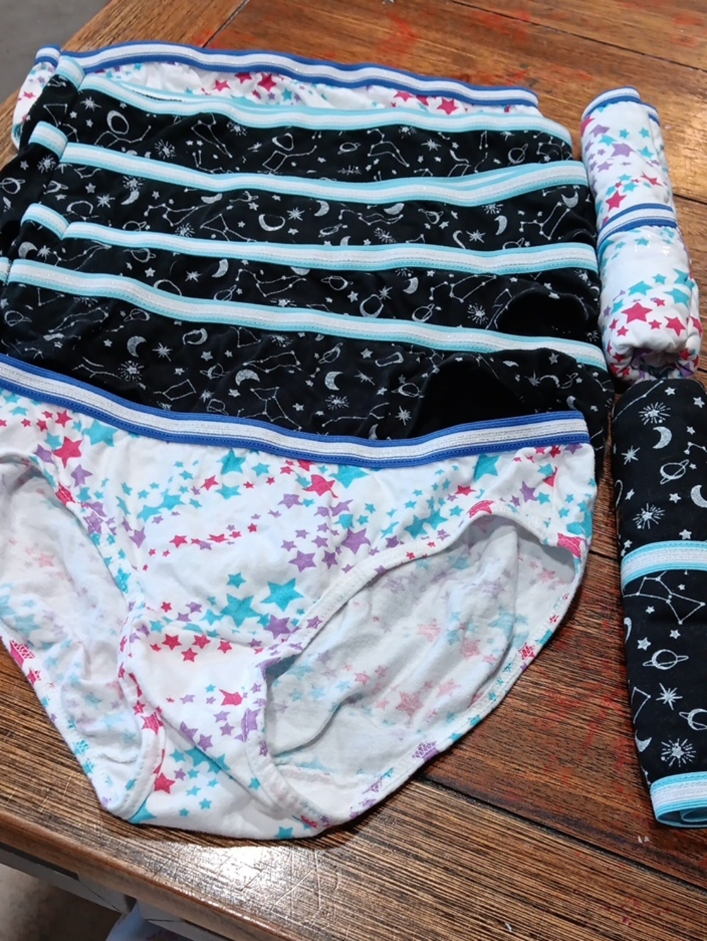Hanes Girls' Star & Space Print Cotton One-Piece Briefs - Multi Color